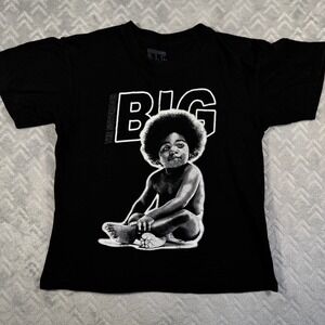 Vintage The Notorious B.I.G. Rapper Big Baby Graphic T-Shirt Black Size XS